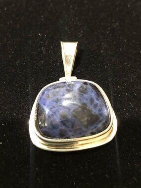 Blue Sodalite Sterling Silver Pendant